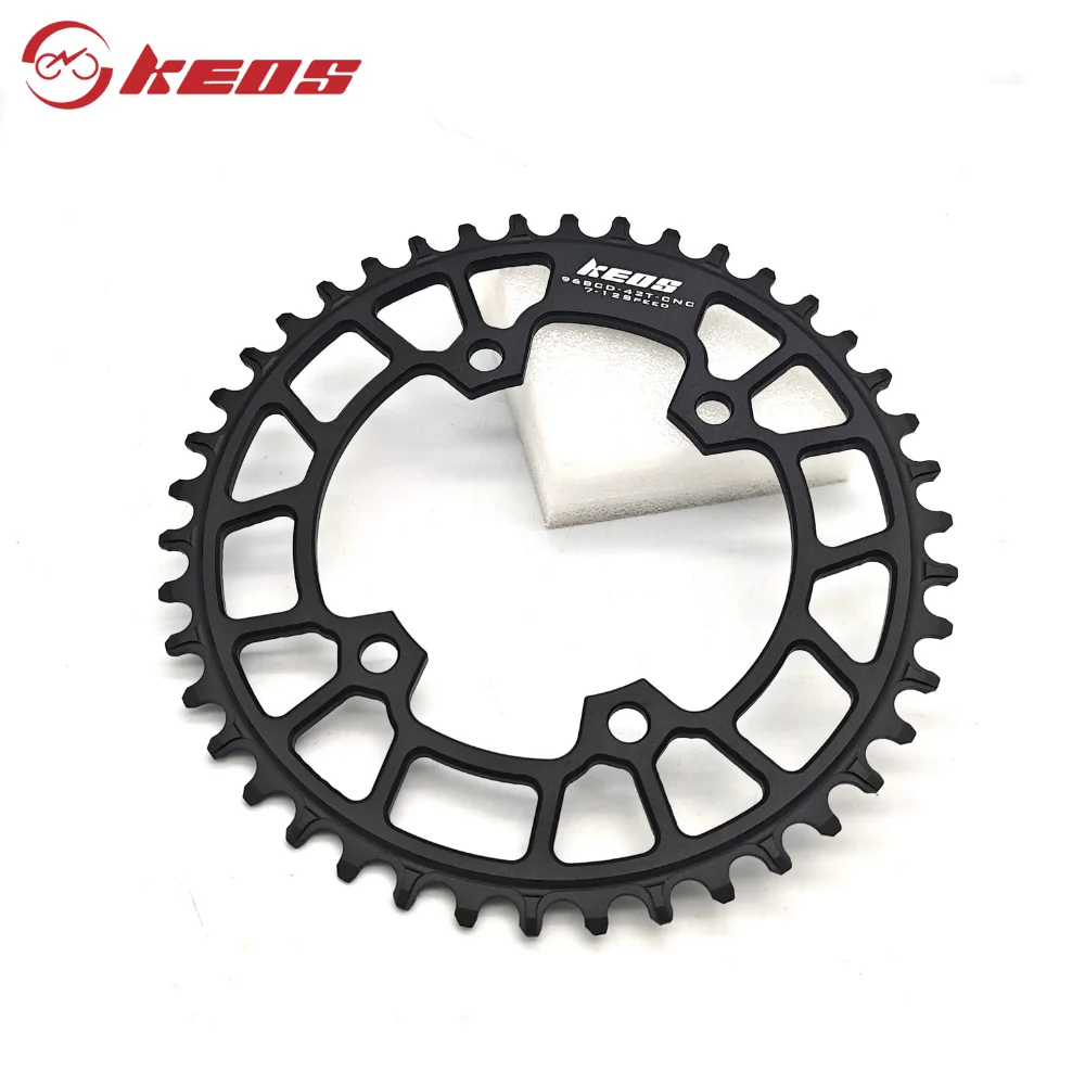 AliExpress NONE KEOS Asymmetric 96BCD Aluminum Alloy Narrow-Wide Tooth 1x Chainring Black 40T/42T/44T 4-arm 96mm Crankss for MTB Road Bicycle