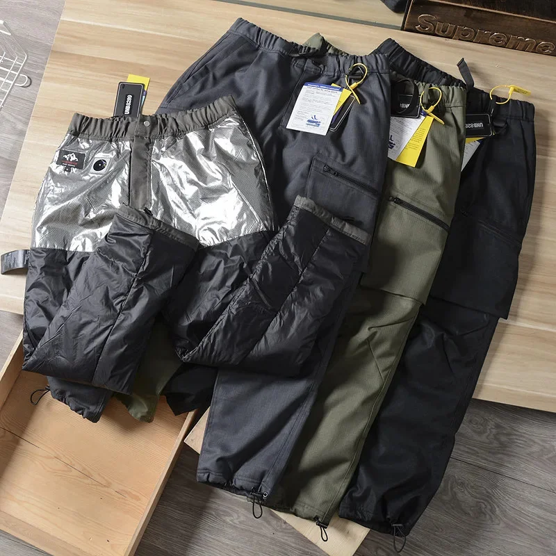 Extreme Cold Professional Outdoor Equipment All-weather Waterpoof Tooling Down Pants Trekking Fishing Hunting Camp Ski Trousers