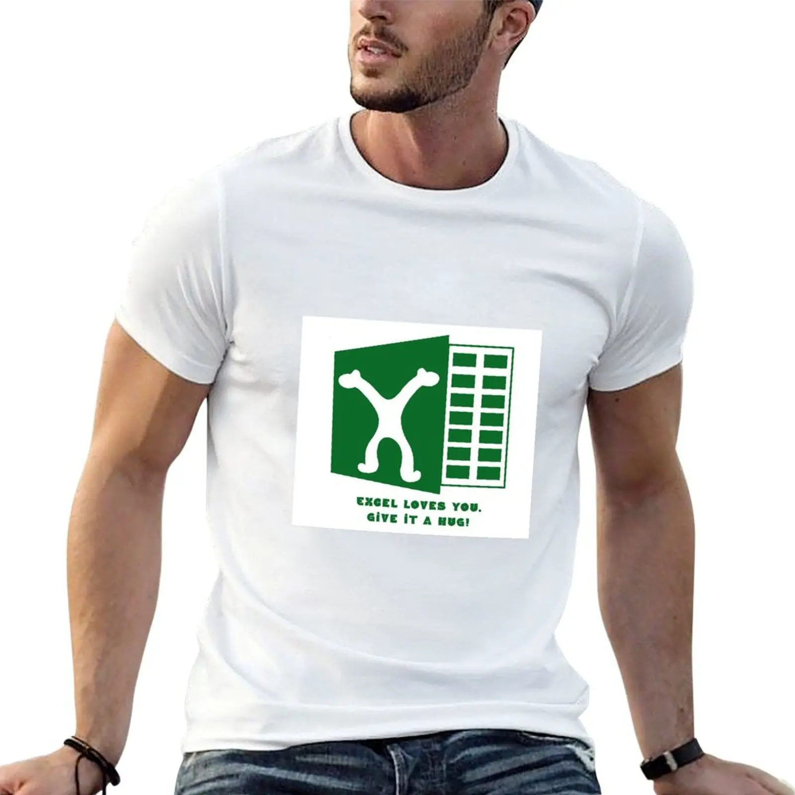 

Excel loves you, give it a hug T-Shirt anime t shirts oversize t shirt man designer T-Shirt