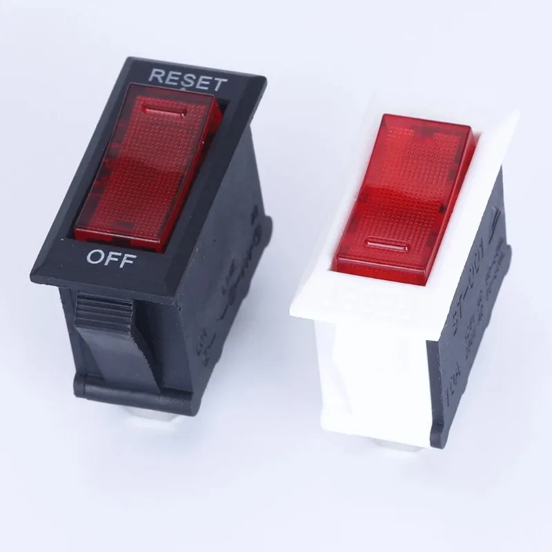 1PCS Overload Protector Thermal Overload Circuit Breaker 3A-16A Two in One with Light Protection Switch RESET OFF Rocker Switch