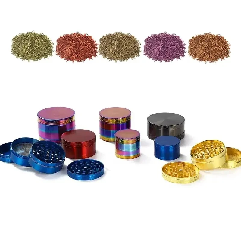 40mm 4-Layer Aluminum Herbal Herb Tobacco Grinders for Smoking Metal Tobacco Cutting Pipe Accessories Tobacco Pipes Herb Mills