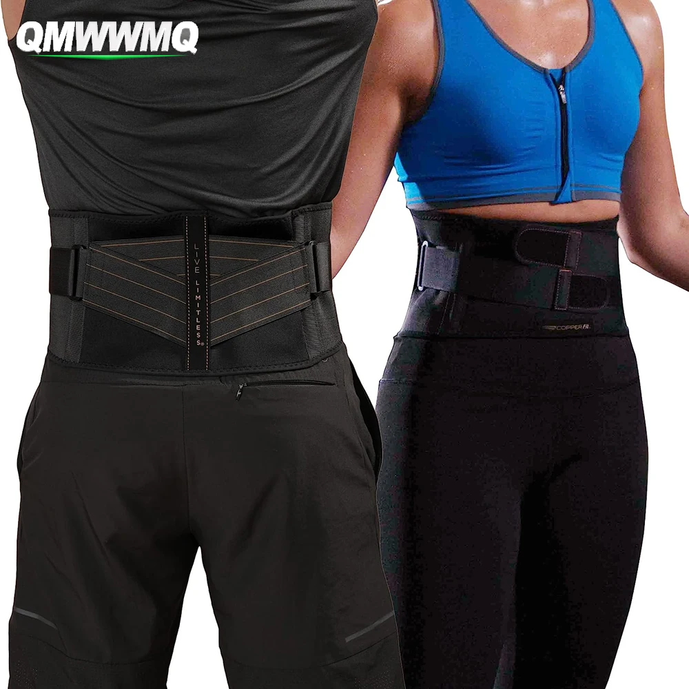 

QMWWMQ Back Brace, AdjustableLumbar Support Belt for Men Women Lower Back Pain Relief - Lumbar Braces Spine Support for Sciatica