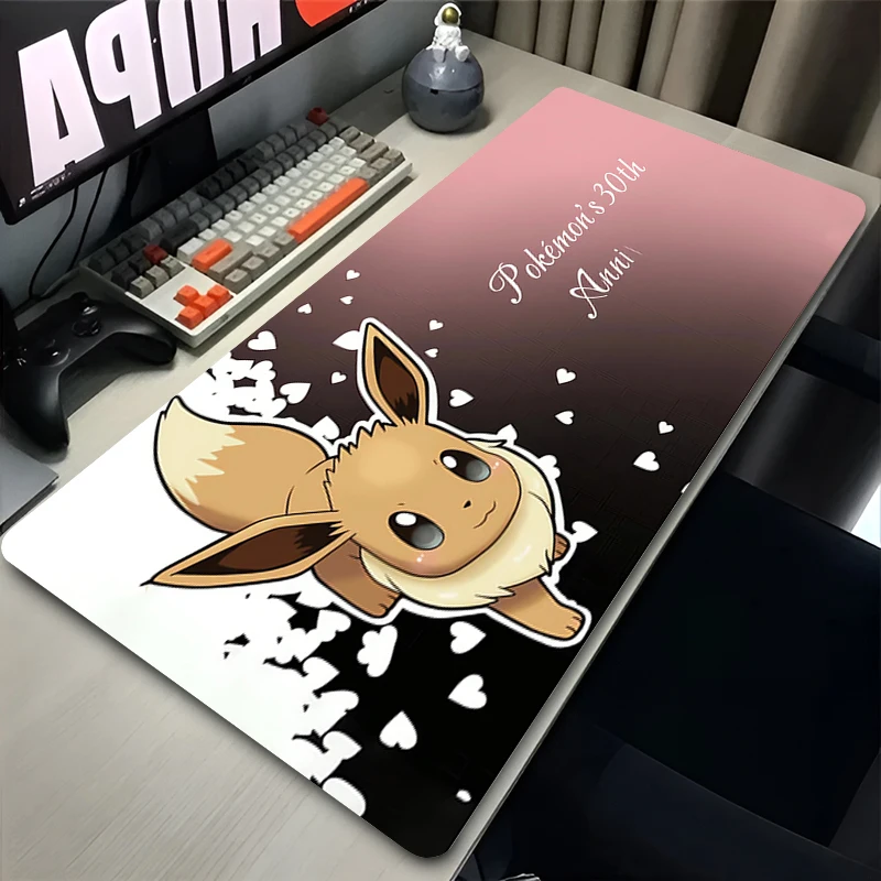 لوحة ماوس كبيرة جديدة P-Pokemon لوحة ماوس ألعاب مضادة للوهج تصميم إبداعي مناسبة للعمل على المدى الطويل XXL وسادات ماوس ملونة لطيفة