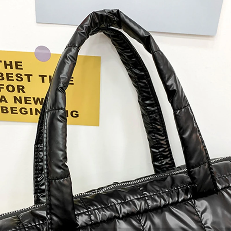 Yogodlns Luxus Raum Gepolsterte Baumwolle Handtasche Große Kapazität Schulter Tasche Wasserdichte Nylon Tasche Reise Unten Umhängetasche Geldbörse Bolsa – Detail 28