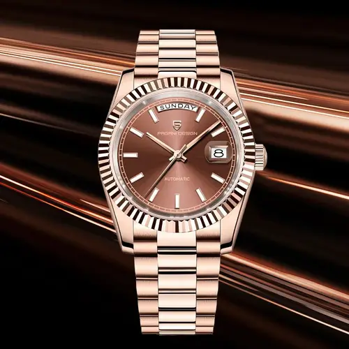 PAGANI DESIGN 2025 oro rosa nuevo DD36 lujo AR cristal de zafiro reloj automático para hombres fecha semana relojes de pulsera mecánicos hombres