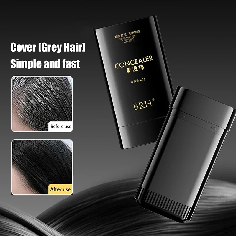 One-Time Hair Dye Pen Hair Touch-up Stick Black Dark Brown Root Cover Up Instant Fast White Gray Hair Coverage DIY Hair Color