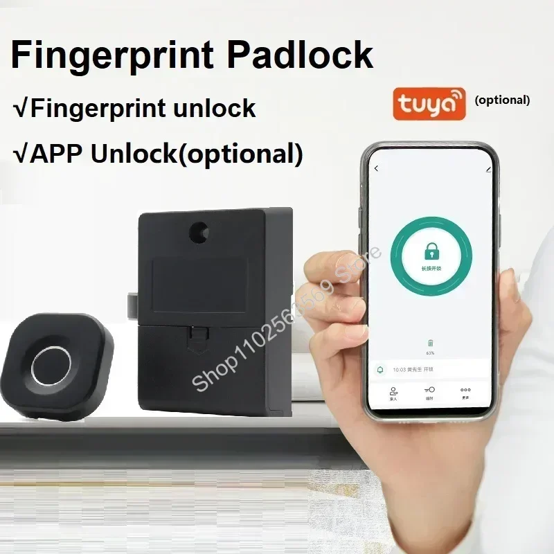 Tuya APP Unlock Smart Drawer Lock Tuya Smart Electronic Fingerprint Locks Cabinet  Locker Finger Print Lock Smart Door Lock