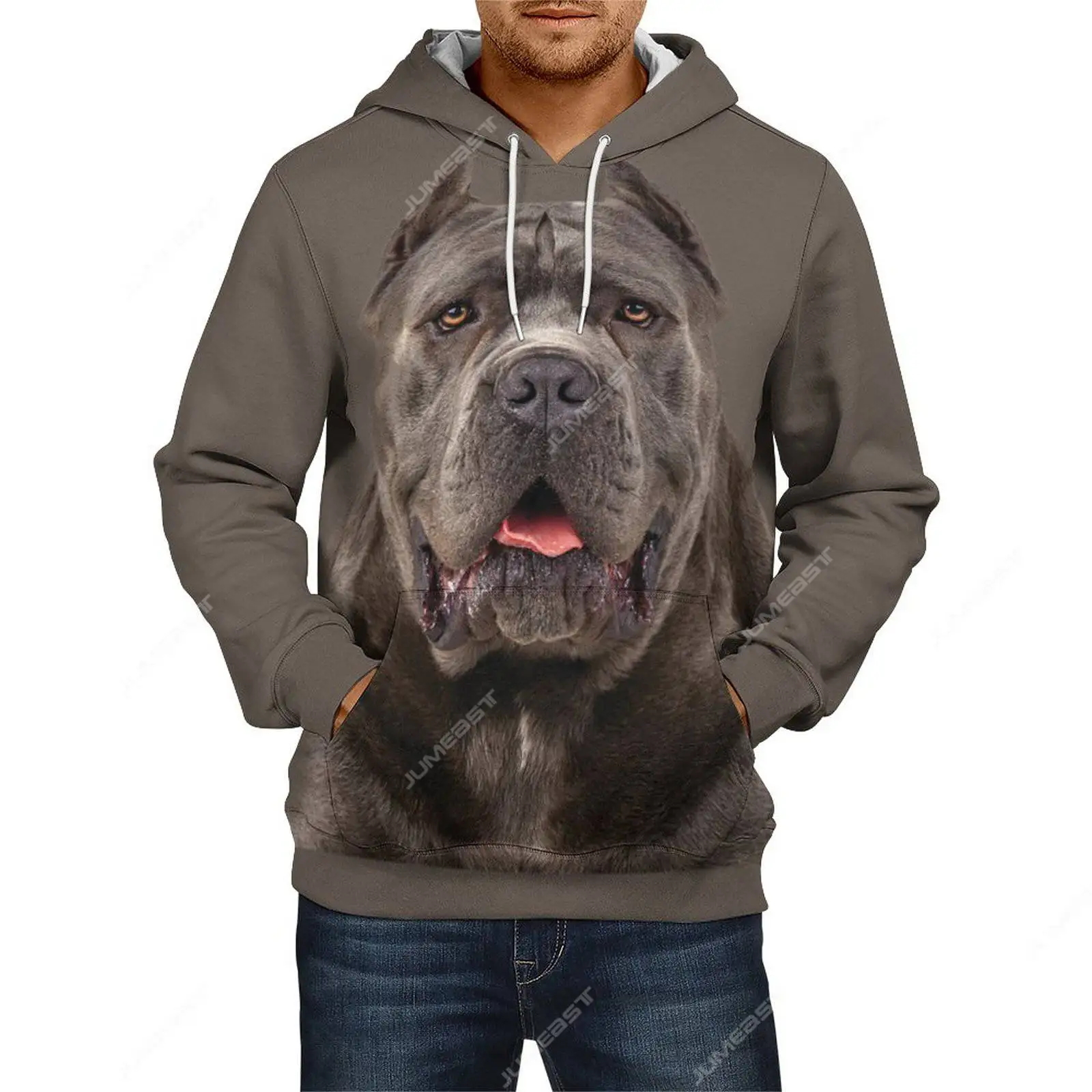 Jumeast 3D Print Pet Dog Dachshunds Men Hoodies Cute Boxer Animal Cane Corso Hooded Sweatshirts Newfoundland Youth Clothes Coats