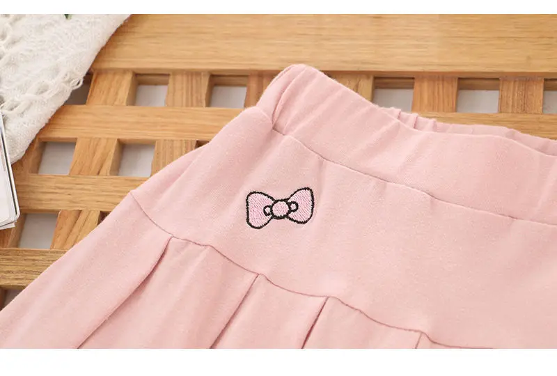 JK Rock-Shorts für Kinder, Minirock, Sommer, Mädchen, Bonbonfarben, besticktes Herz-Design, einfacher Faltenrock, Sicherheitshosen-Design – Detail 15