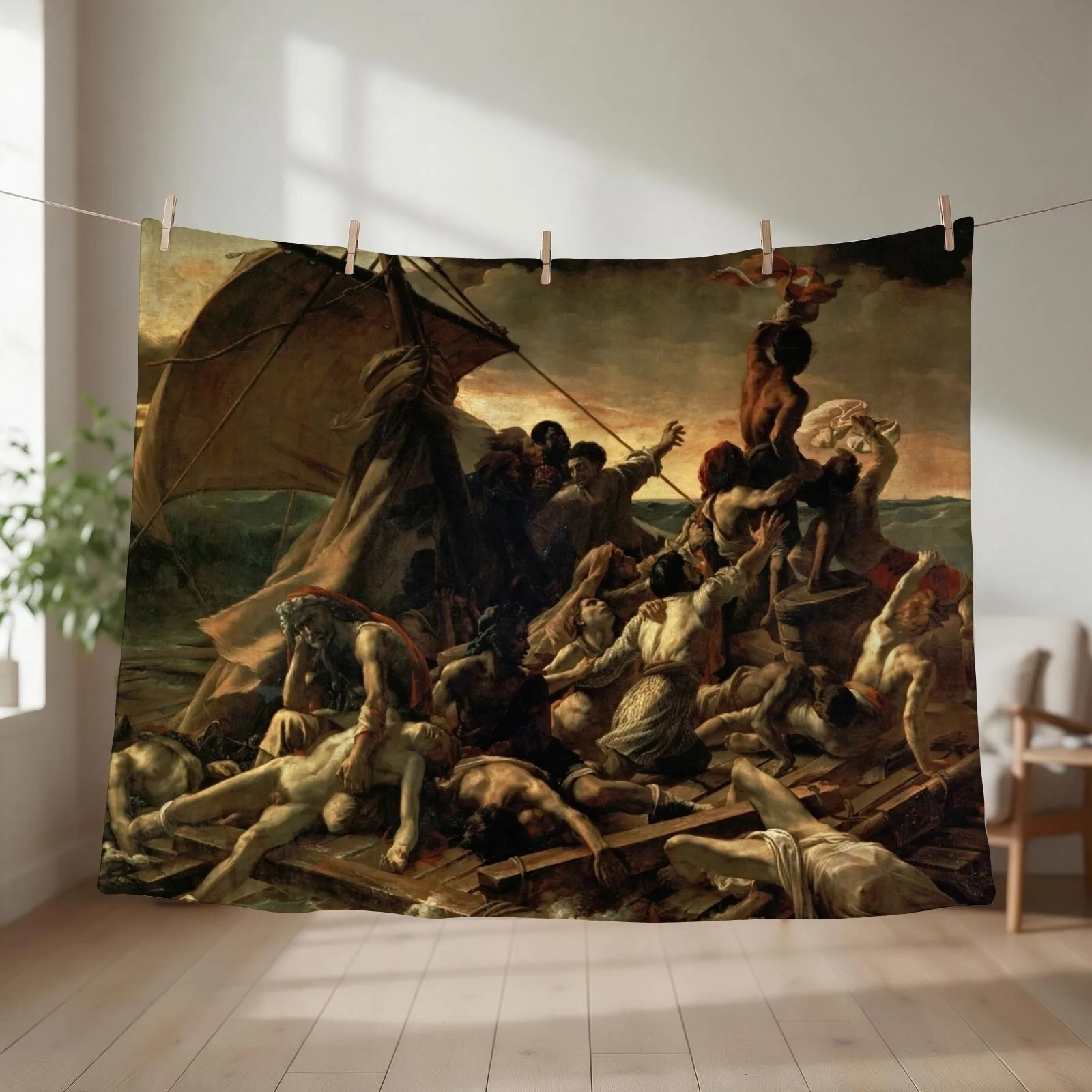 Th??odore G??ricault - The Raft of the Medusa (Le Radeau de la M??duse) 1819 Throw Blanket Giant Sofa Comforter Blankets