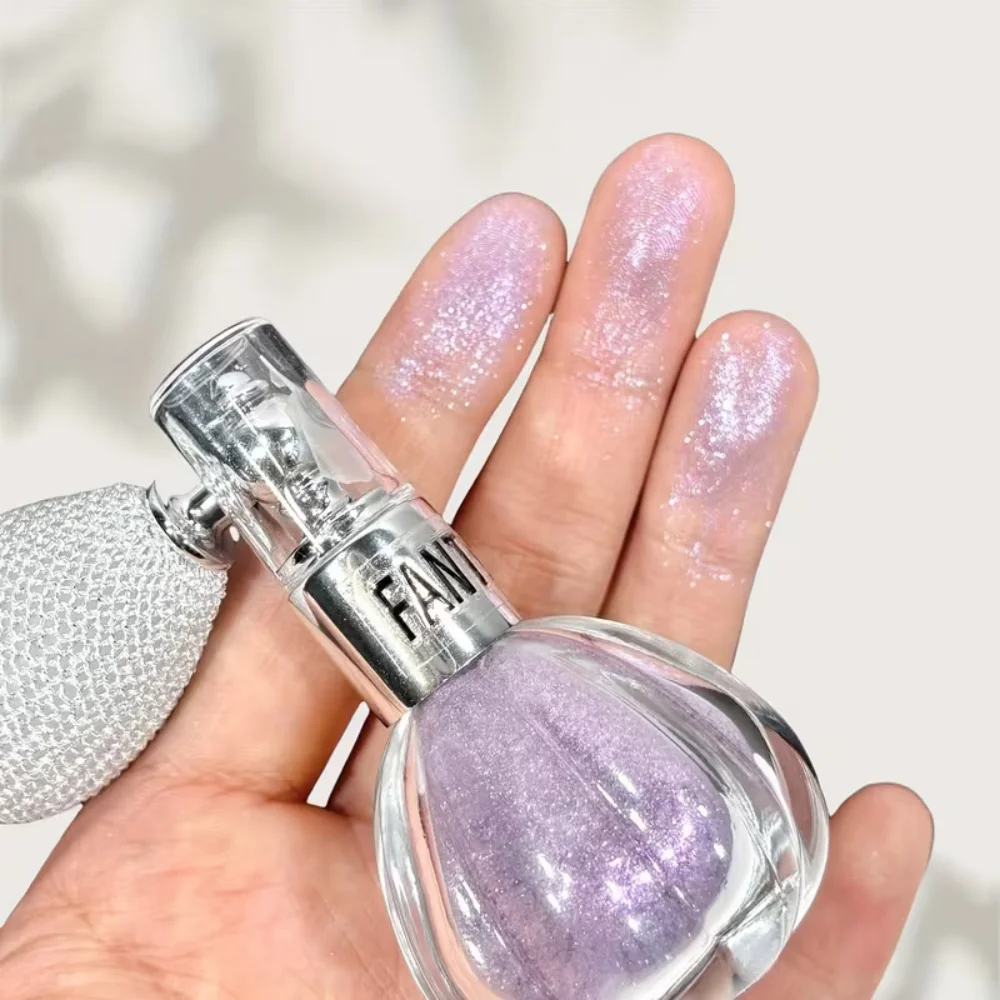 1個入り ハイライターパウダー グローセット アプリケーター＆トラベルケース付き - シマーハイライターメイク、汗に強い長持ちパウダー