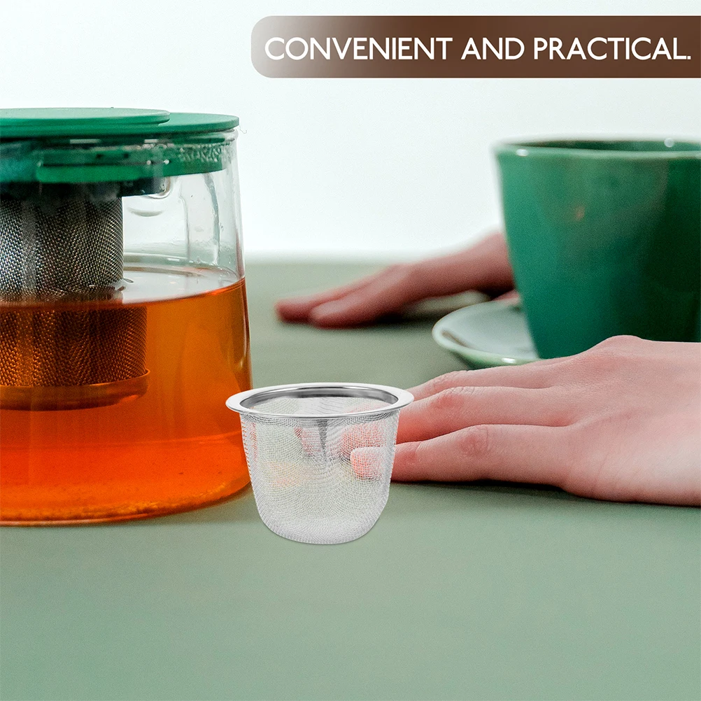 

3 Pcs Tea Filter Strainer Stainless Steel Infuser Mesh Cup Loose Leaf Travel Pot Replacement Fit Teapots Easy Cleaning Precision