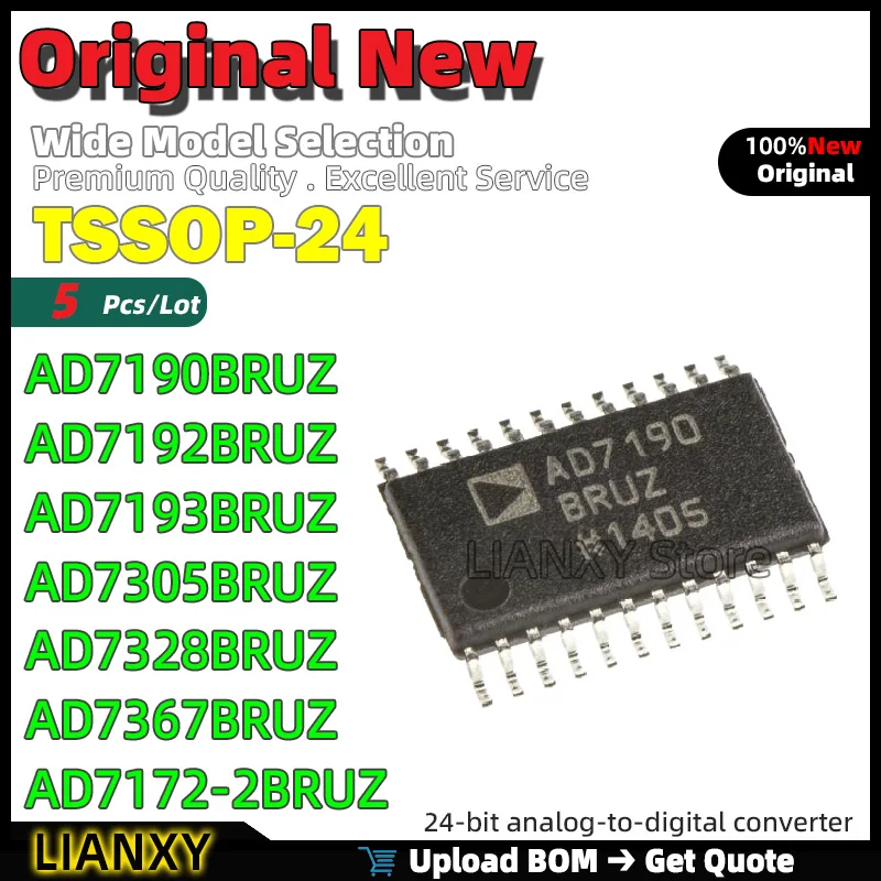 

5pcs TSSOP-24 AD7190BRUZ AD7192BRUZ AD7193BRUZ AD7305BRUZ AD7328BRUZ AD7367BRUZ AD7172-2BRUZ New Original