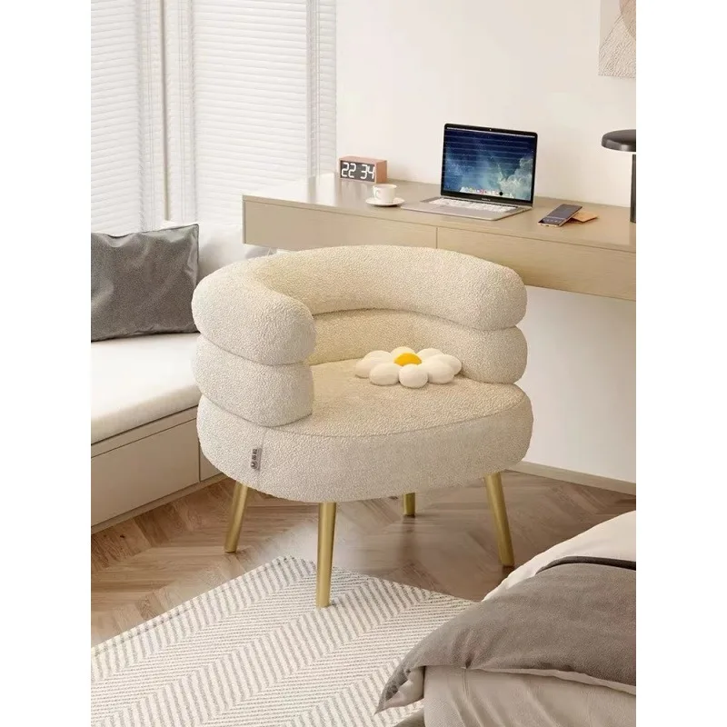 كرسي أريكة كسولة فردي للمكياج على الإنترنت كرسي من صوف الحمل