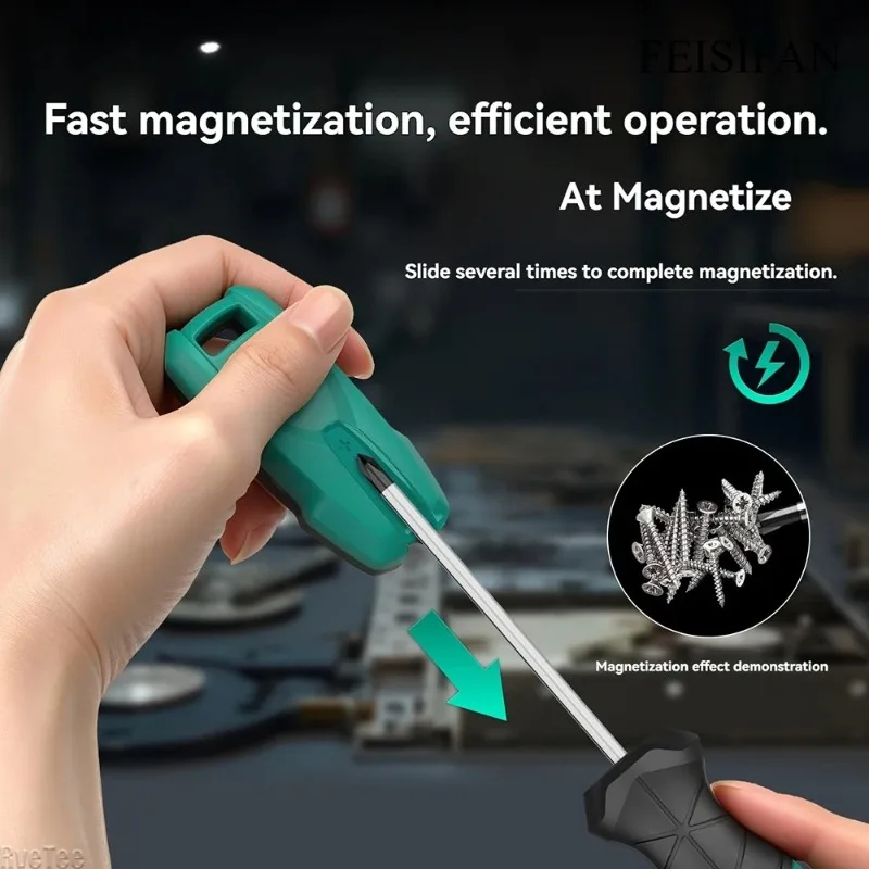 

GREENER Fast Powerful Magnetizer Demagnetizer with Keychain, Universal Size Magnetic Tool for Iron Screwdrivers