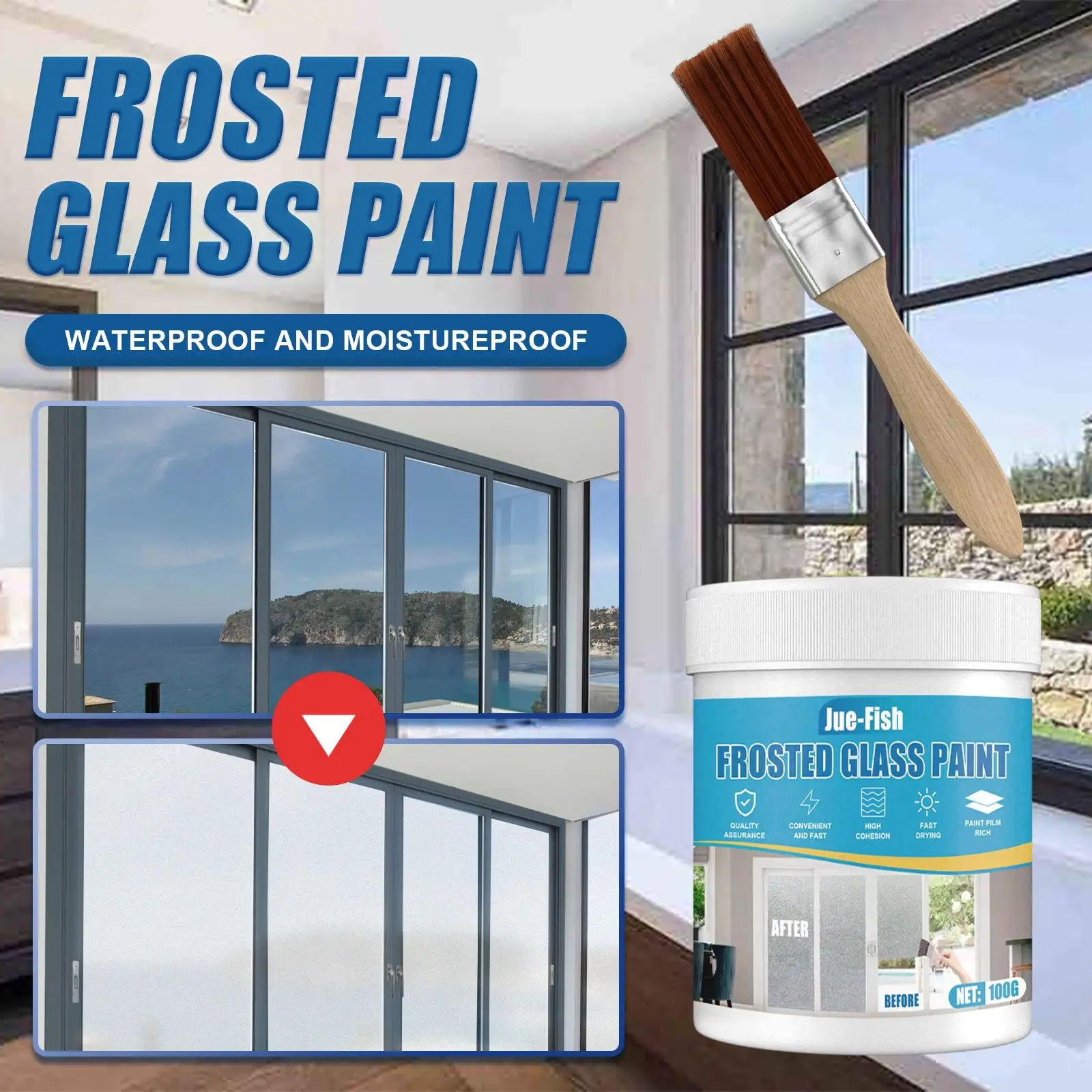 100ml Frosted Glass Film Paint Bathroom Door Window Glass for Glass Doors