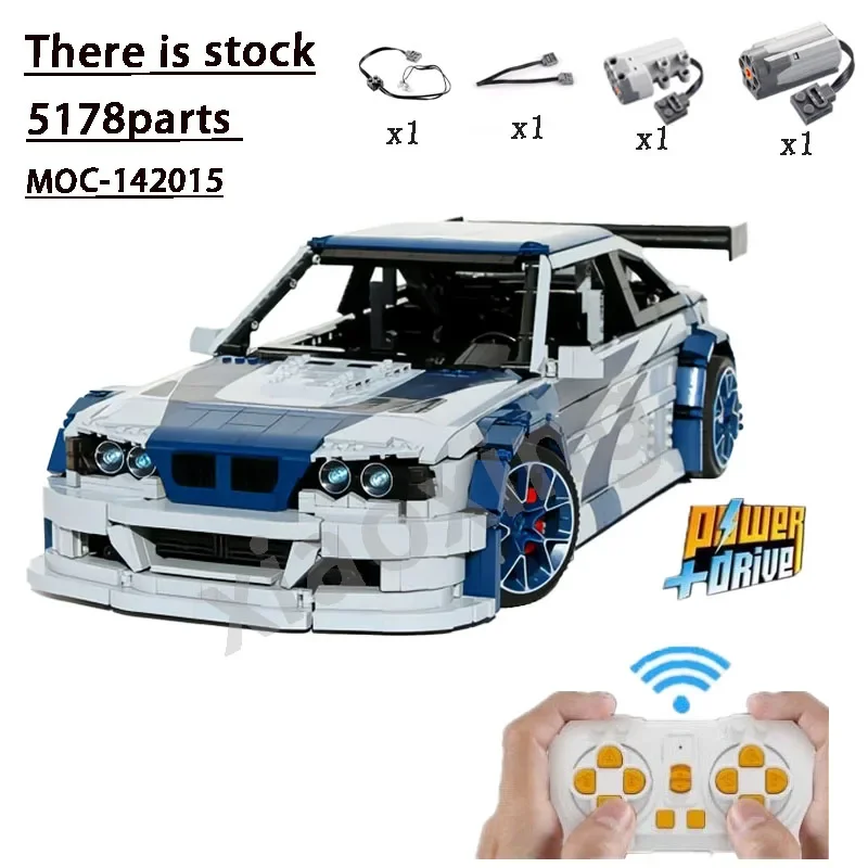 2023 New MOC-142015 New Sports Car 1:8 Building Block Model 5178 Parts Electric Remote Control Machinery Adult Kids Toy Gift