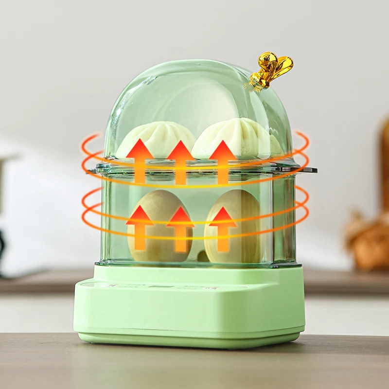 

Пароварка для яиц Яйцеварка Компактная многофункциональная пароварка для яиц Таймер Яйцеварка Съемная электрическая пароварка Съемная Легко чистится