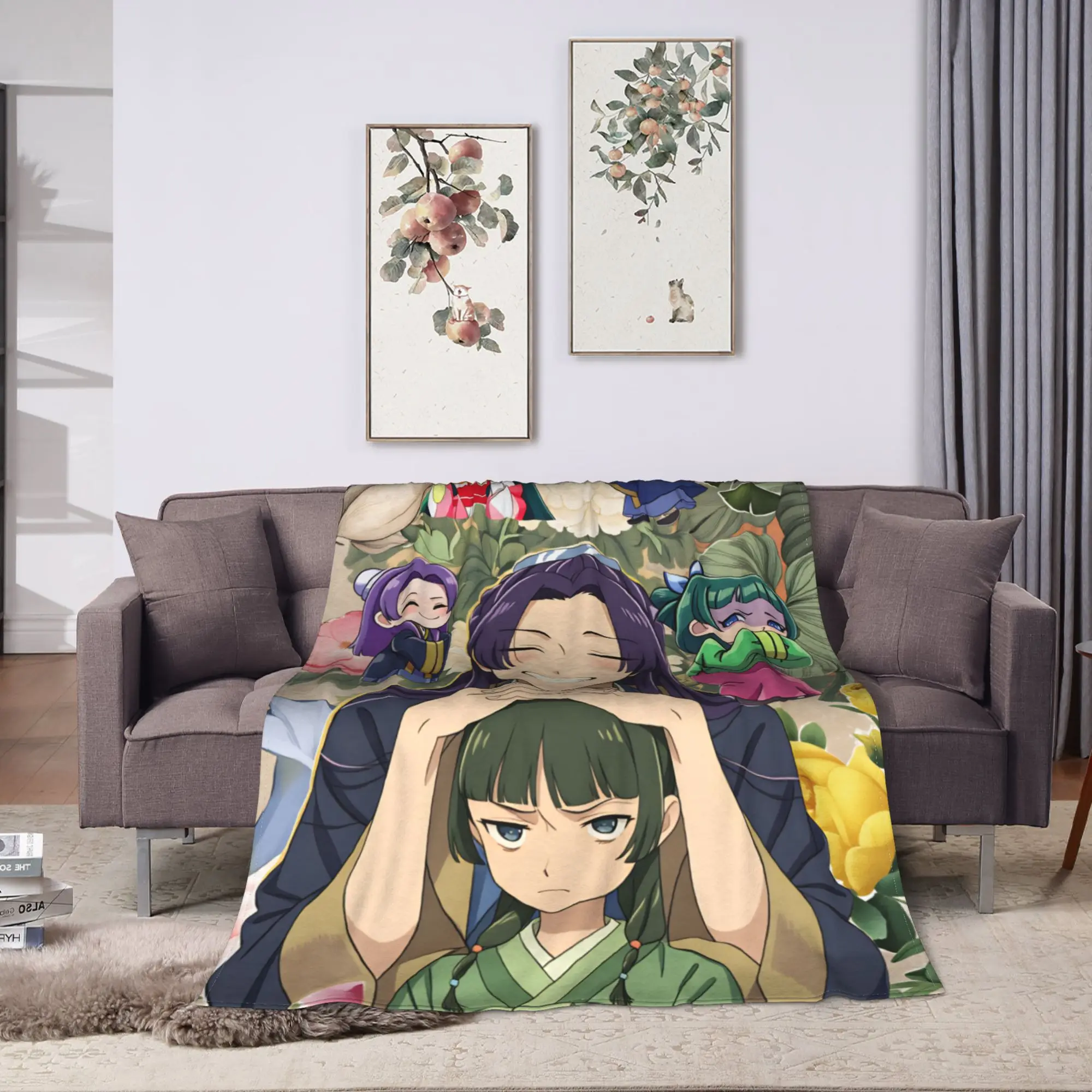 Maomao Jinshi Anime The Apothecary Diaries Blanket  Travel Office Flannel Throw Blanket For Home Decor Soft Quality Bedspread