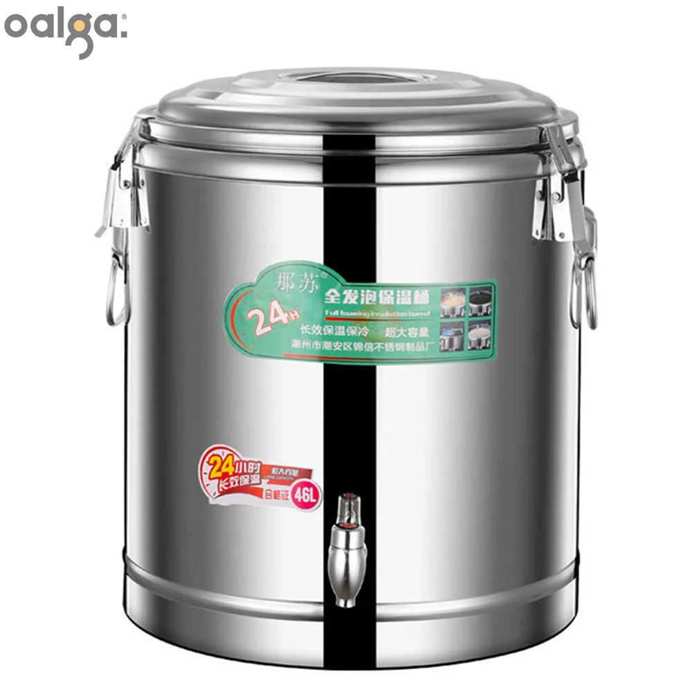 

304 Stainless Steel Barrel with Faucet Insulated Barrel Soup Pot Cookware Hotel School Chef Heat Insulation Kitchen Soup Pots