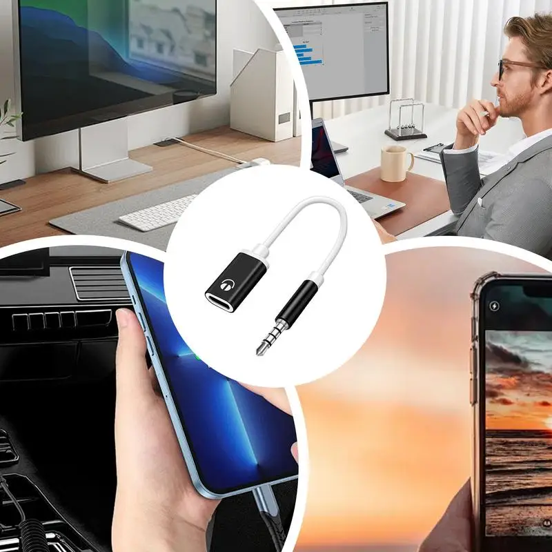 3.5mm Male To Type C Female Audio Cable Cord 3.5mm Mobile Phone Adapter Converter Type-C Converter Earphone Adapter 3.5mm Male
