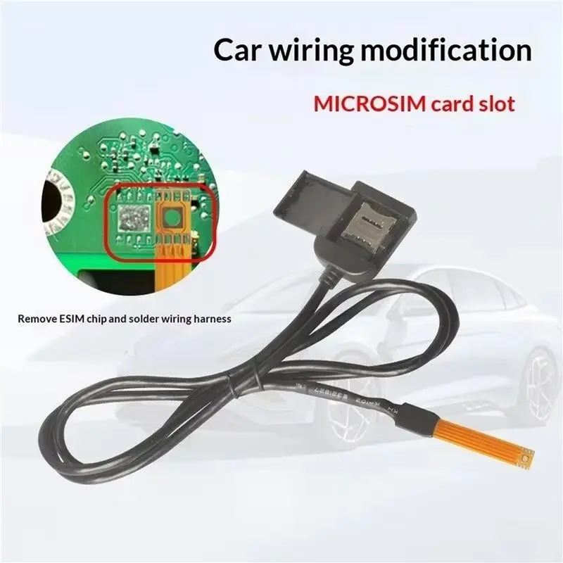 A24U 2X ESIM To Micro-SIM Card Extension Cable Android Car Multimedia Adapter SIM Card Slot Converter Horizontal