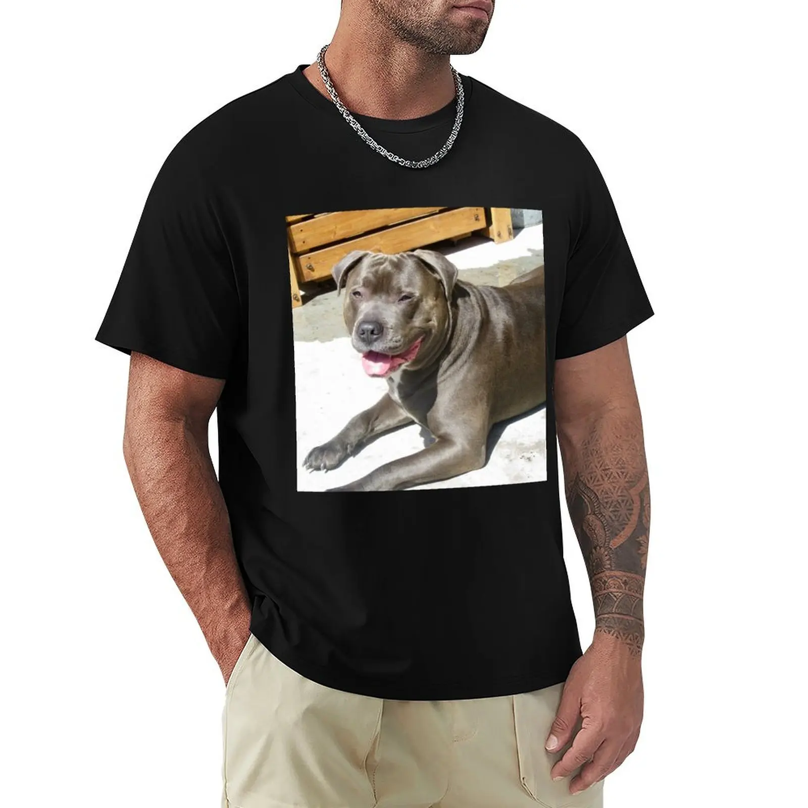 

My daughter's dog, Gunner T-shirt plus sizes Short sleeve tee tees summer clothes heavy weight t shirts for men