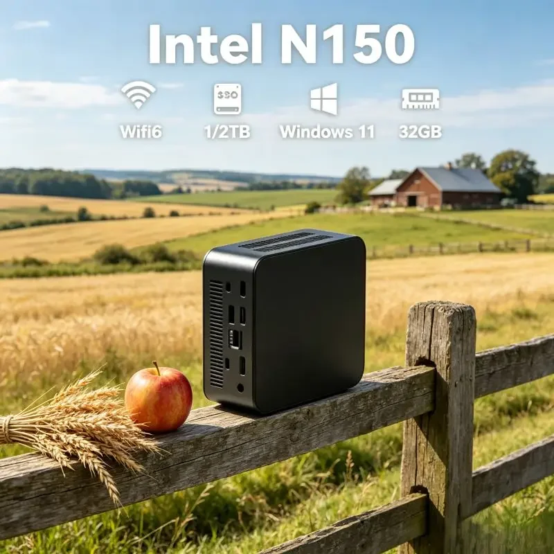 

Premium Portable N150 Mini PC ,16GB RAM Big 1TB SSD Max 2TB Storage, Win11,WiFi6 Handles All Home & Office Workloads