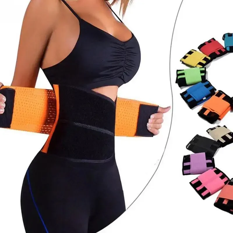 1Pc Women Useful Mesh Waist Training Power Belt Sport Gym Fitness Corset Body Slimming