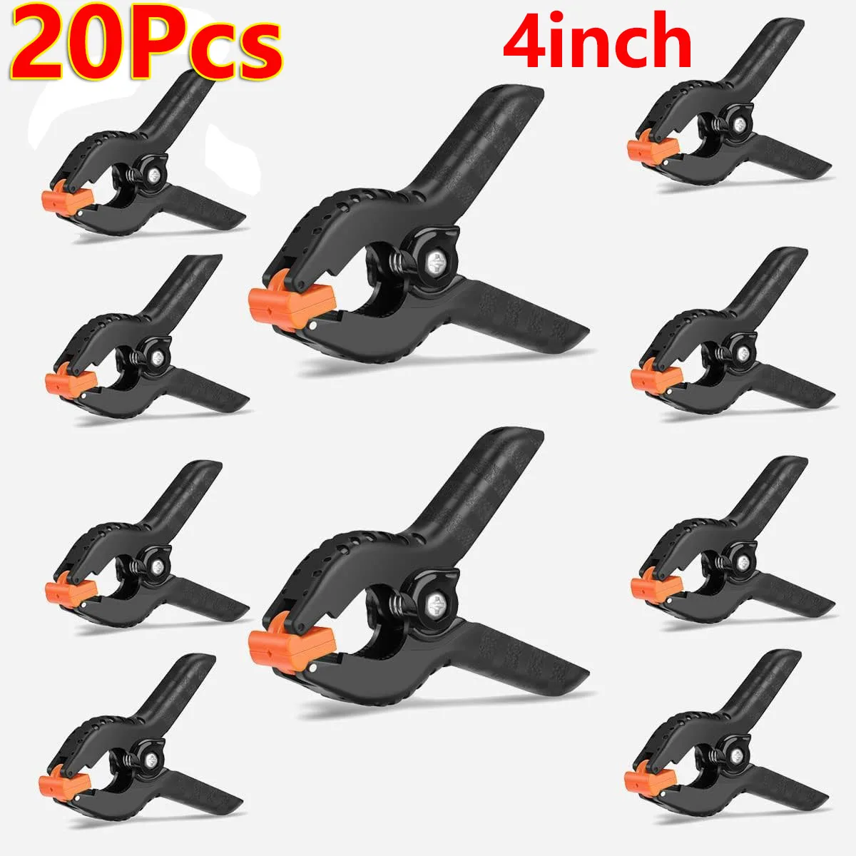 20Pcs 4 inch Nylon Spring Clamps Woodworking Tools Plastic Clamps For Woodworking Spring Clips Home Photo Studio Outillage