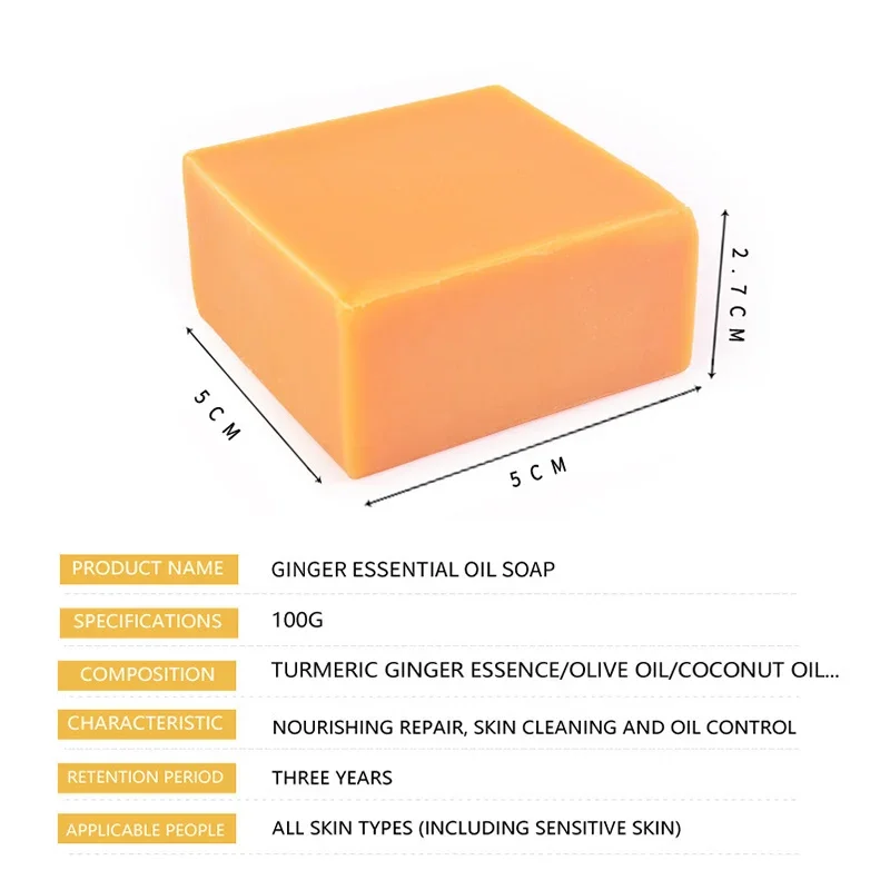 Natural Turmeric Soap  Papers Scented Slice Washing Hand Bath Travel Small Soap Face Cleansing Anti Acne Soap