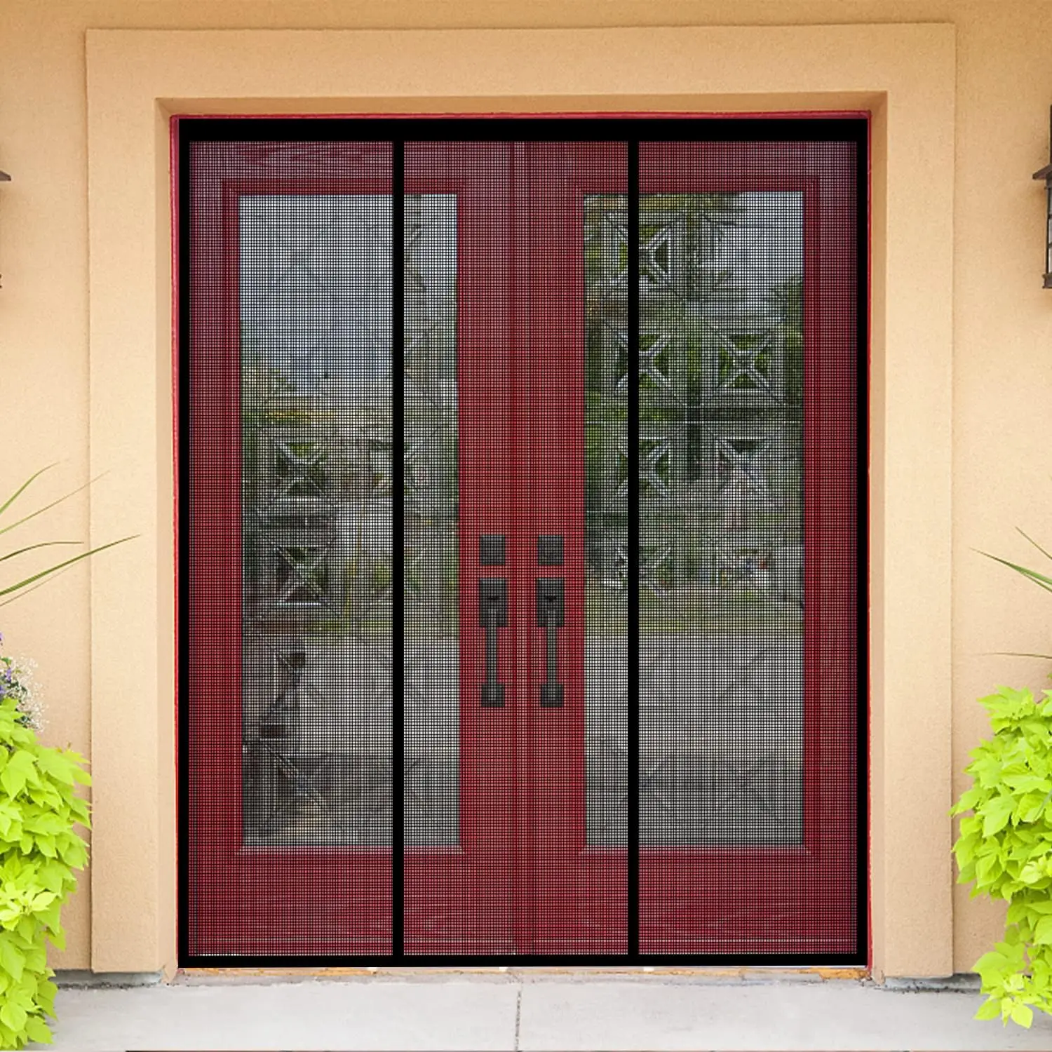 Moustiquaire magnétique pour porte, taille et couleur personnalisées, rideau en maille anti-insectes à fermeture automatique pour portes en verre