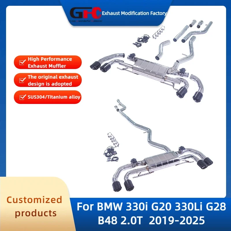 

Valvetronic Exhaust Pipe for BMW 330i G20 330Li G28 B48 2.0T 2019-2025 High-Performance Stainless Steel Exhaust Muffler System