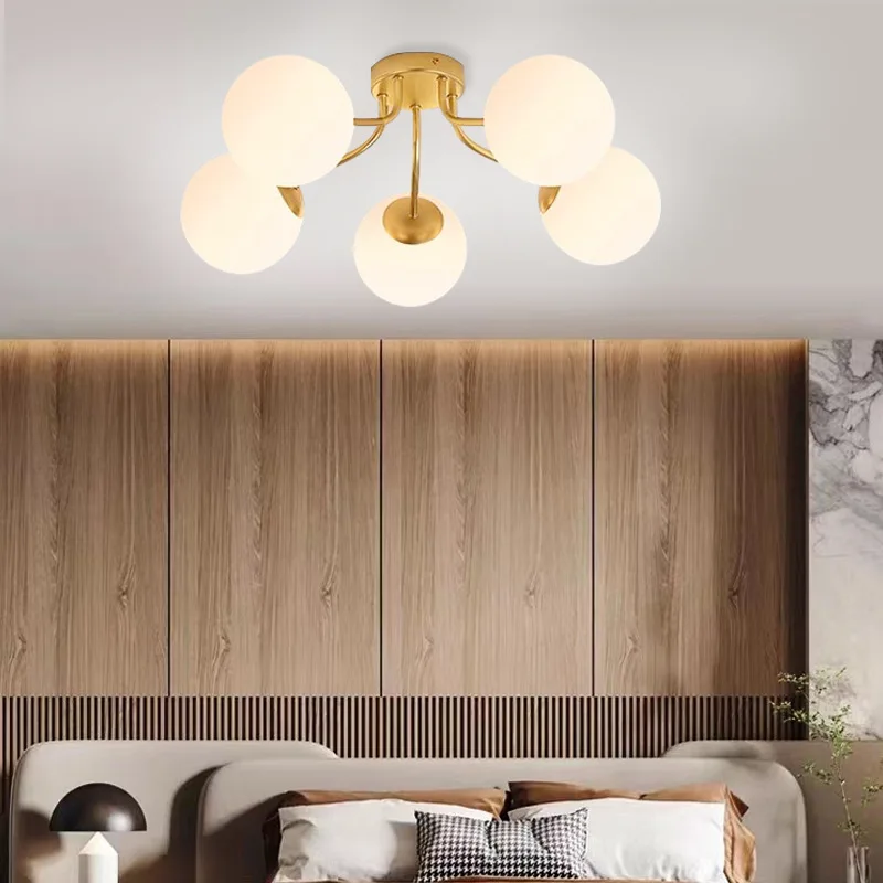 Nordic Magic Bean Living Room Ceiling Light Creative LED Restaurant Bedroom Glass Chandelier Modern Minimalist Lighting Fixtures