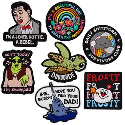 Cartoon Quotation Patch Embroidered Patches On Clothes Iron On Patches For Clothing DIY Patch Stickers Gifts for Friend