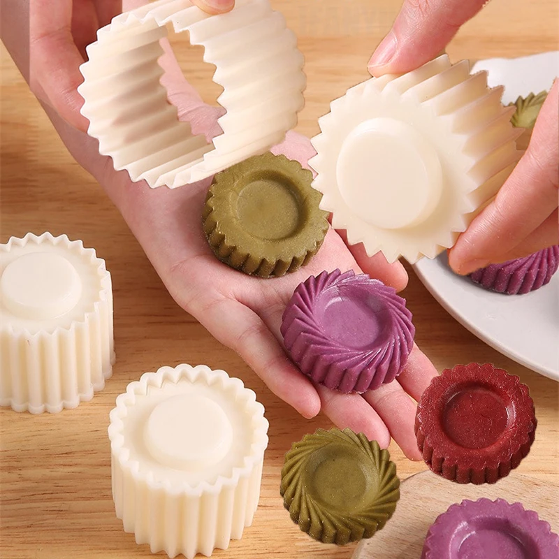 Detachable 2-in-1 Pastry Mold Stamp Mooncake Mold Pastry Cake Decorating Tool Hand Pressure Home DIY Party Baking Cookie Molds