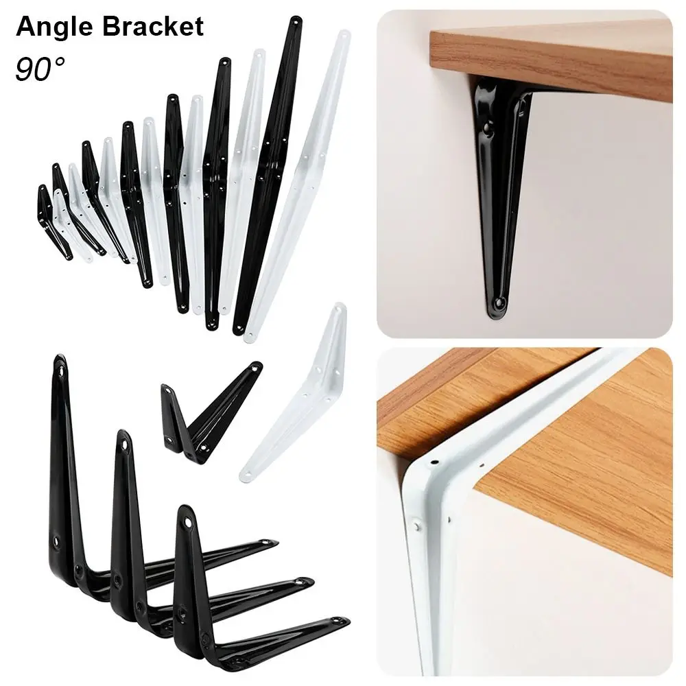 1Pcs New 4-14inch Triangular Bracket Support L-shaped Black White Mounting Bracket Wall Mount Hanging Fixed Shelf Corner Brace