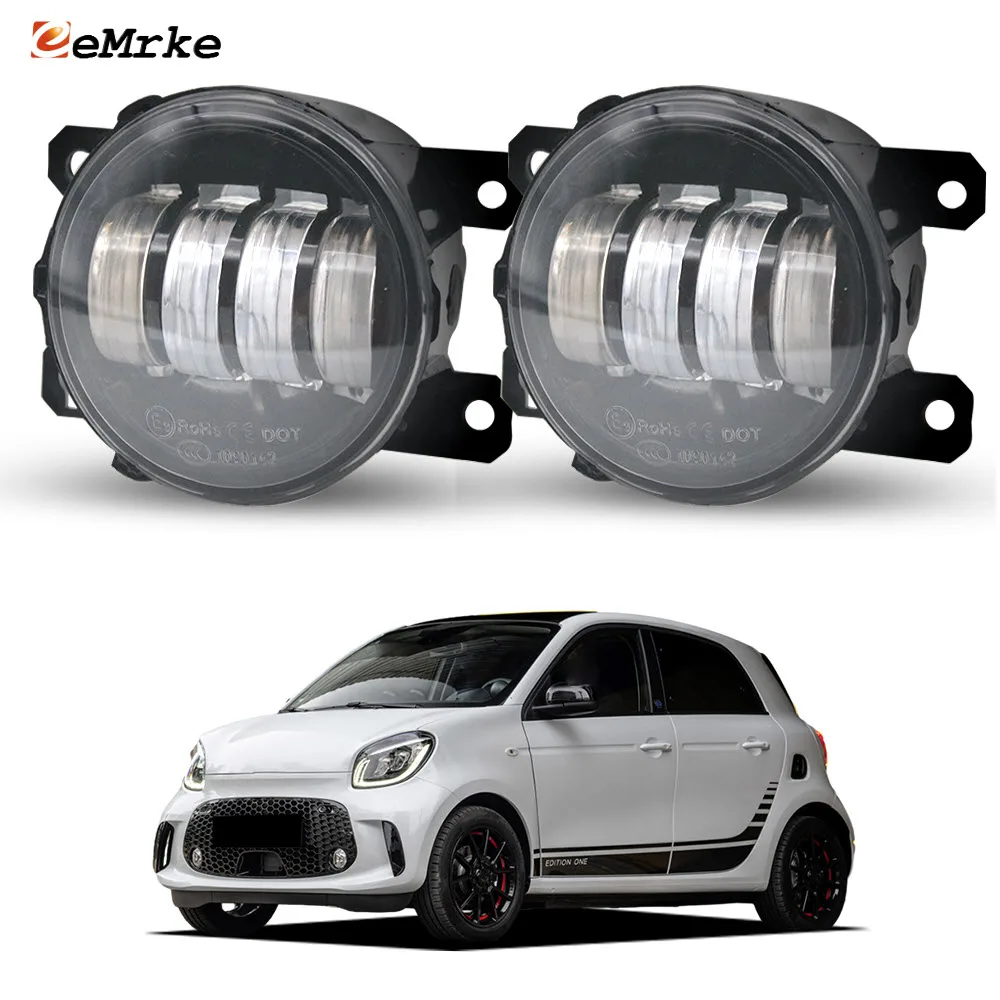 Upgrade Led PTF Car Fog Lights Assembly Foglight DRL Driving Lamp for Smart EQ Fortwo & Forfour 2020 2021 2022 2023 2024