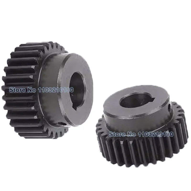 1Pc 1M 20 22 23 24 25-40 Teeth Spur Gear Pinion with Keyway Hole Bore 1 Module Motor Gear with Step Blackened Transmission Parts