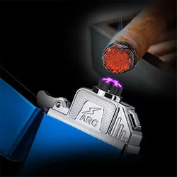 2024 Metal Body Pulse Plasma Igniter Six Arc Lighter Windproof USB Charging Electronic Lighter Smoker Gift Tool