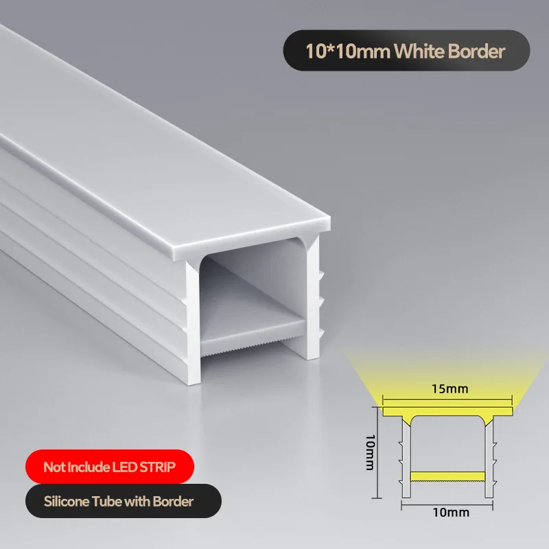 6–9m 20m flexibel siliconen LED-profiel met diffuser voor inbouw lineaire verlichting Buigbare rand of randloos Zwart Wit