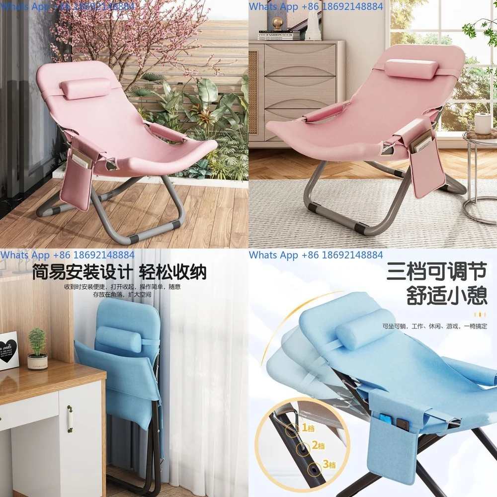 

Reclining Folding Chair for Home Use Portable Lounge Bed for Balcony Napping