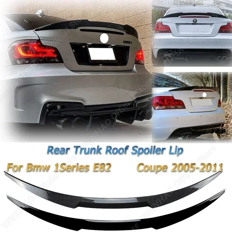 

For Bmw 1Series E82 Coupe 2005-2011 Rear Trunk Lip Wing Tail Car Styling Gloss Black/Carbon Look Trim Accessories Body Kits
