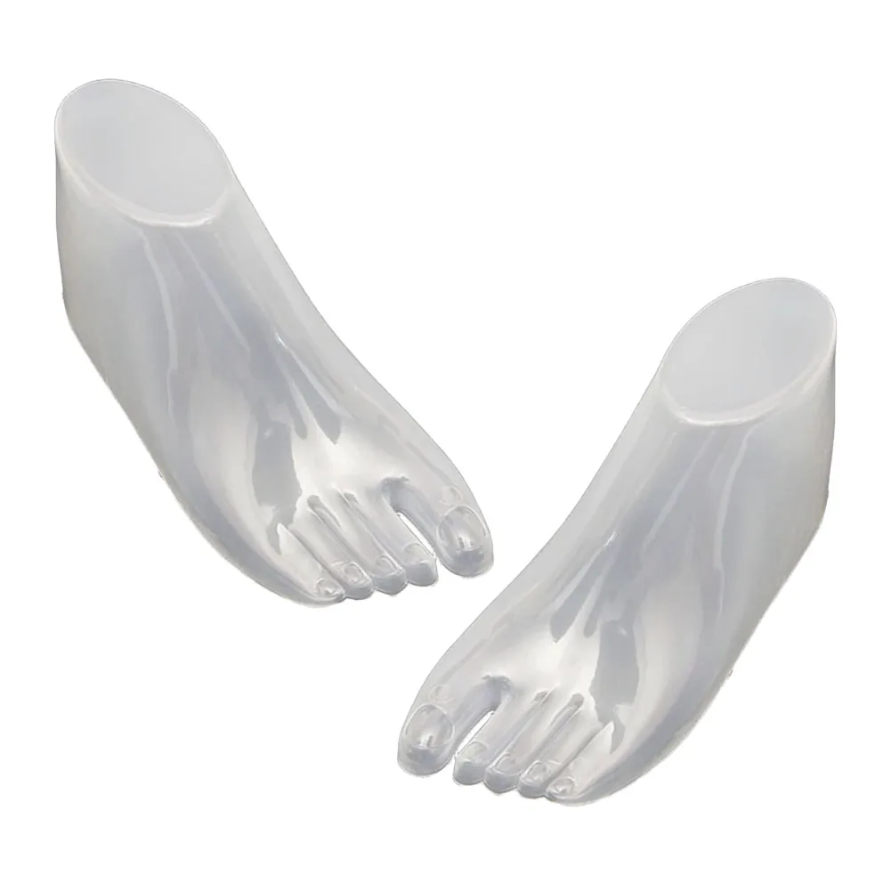 

Pair of Transparent Plastic Foot Models for Shoes Display Professional Mannequin Tool for Retail Shops and Home Use