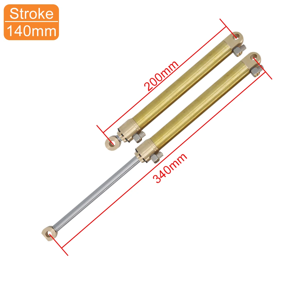 20mm Grote Olie Cilinder 30/50/70/90/110/130/140/150mm Slag Voor 1:10 1:12 RC LESU Kabolite Hydraulische Graafmachine Model Onderdelen