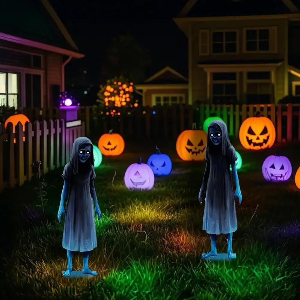 

Halloween Yard Sign Zombie Decoration Spooky Halloween Metal Yard Stakes Set for Garden Decor Zombie Ghost Lawn