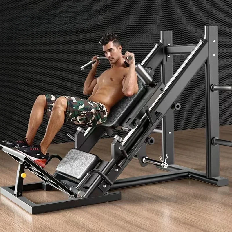 Fitness side leg press Huck Squat commercial 45 degree machine Flat loading fitness pin loading leg press