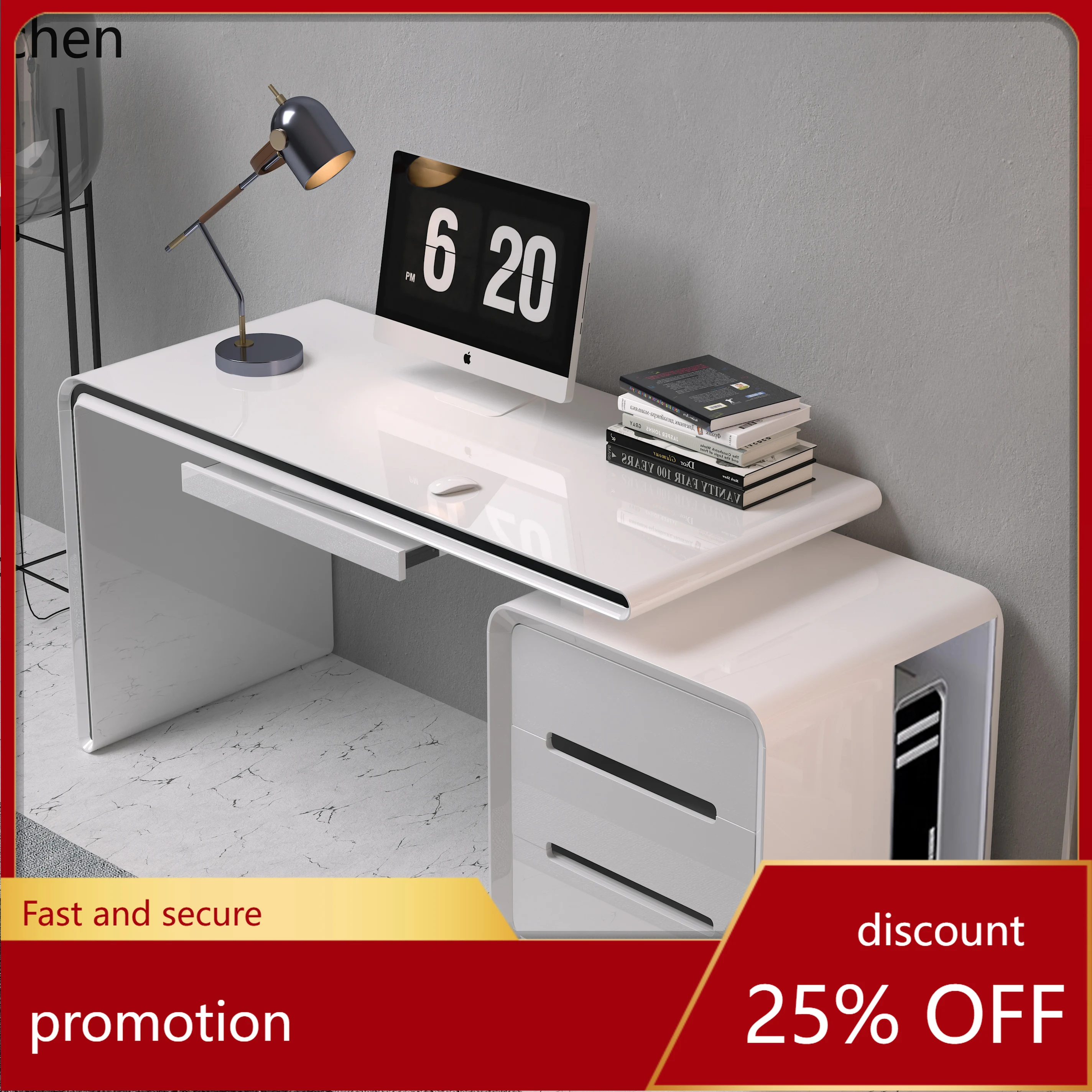 ZML Computer Desk Desktop Household Small Unit Painted Desk Notebook Study Desk