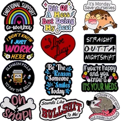 I JUST WORK Enamel Pins Badge Brooch backpacks Bag Collar Lapel Decoration Jewelry Gifts for Friends