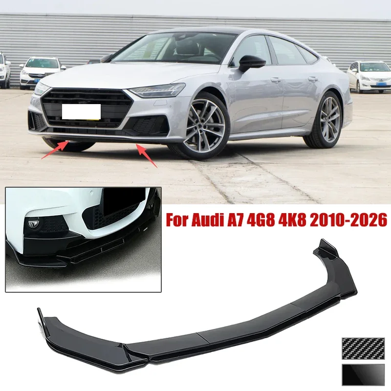 5pcs Front Bumper Shovel For Audi A7 4G8 4K8 2010-2026 Spoiler Front Bumper Deflector Anti Scratch Protection Device Accessory